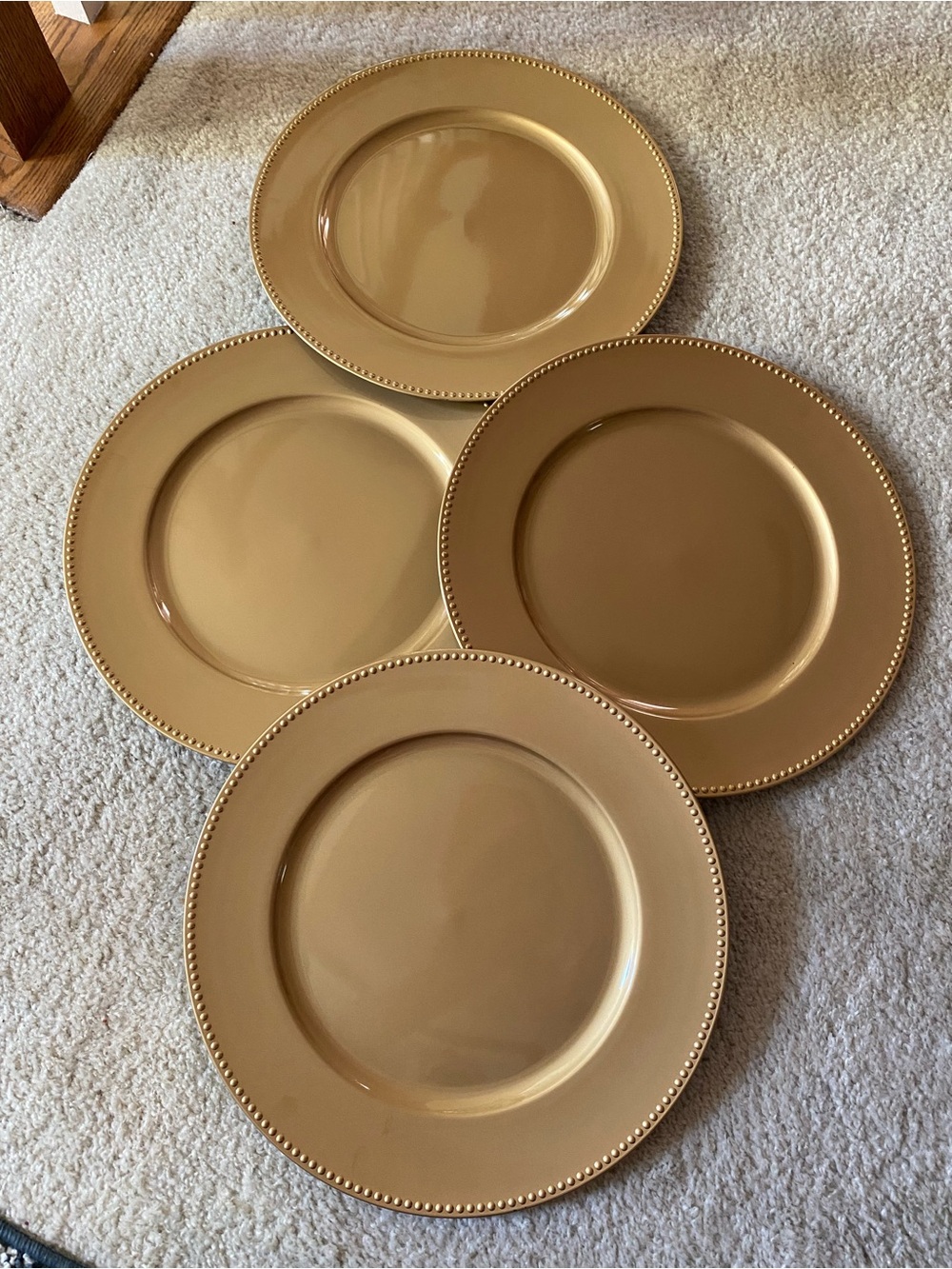 Gold Decorative Charger Plates - Set of 4